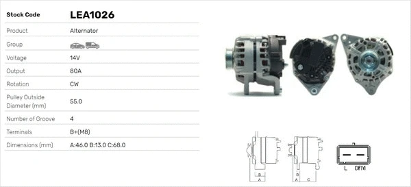 Alternateur LUSA LEA1026