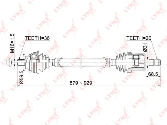 Arbre de transmission LYNXAUTO CD-1141
