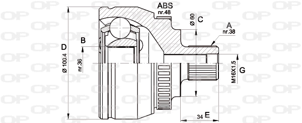 Jeu de joints, arbre de transmission OPEN PARTS CVJ5516.10