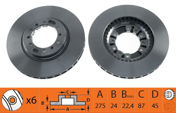 Disque de frein SB BR23124T