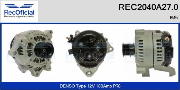 Alternateur RECOFICIAL REC2040A27.0