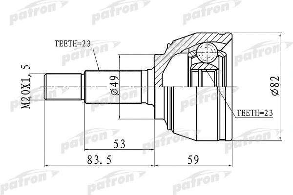 Jeu de joints, arbre de transmission PATRON PCV1667