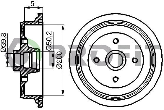Tambour de frein PROFIT 5020-0001
