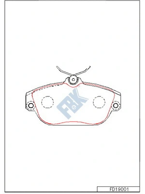 Kit de plaquettes de frein, frein à disque FBK FD19001