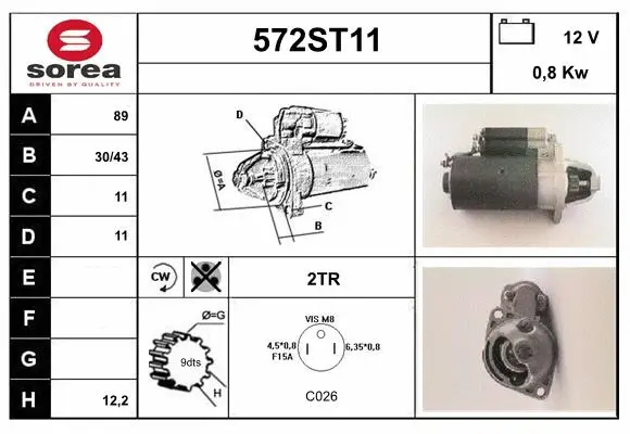 Démarreur STARTCAR 572ST11