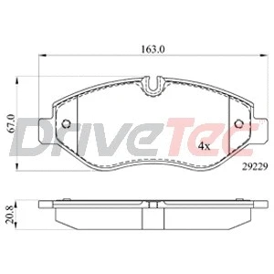 Kit de plaquettes de frein, frein à disque DriveTec DPAD2039