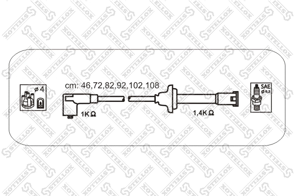 Kit de câbles d'allumage STELLOX 10-38525-SX