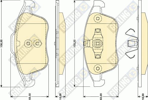 Kit de plaquettes de frein, frein à disque GIRLING 6118082