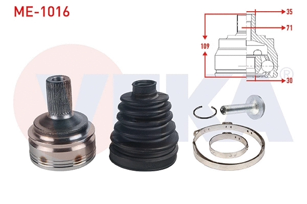 Jeu de joints, arbre de transmission VEKA ME-1016