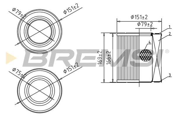 Filtre à air BREMSI FA1080