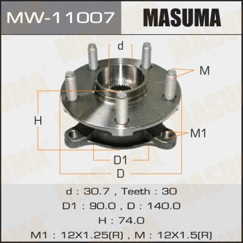 Kit de roulements de roue MASUMA MW-11007