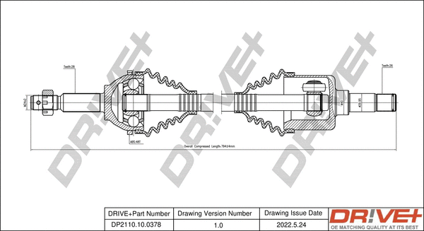 Arbre de transmission Dr!ve+ DP2110.10.0378