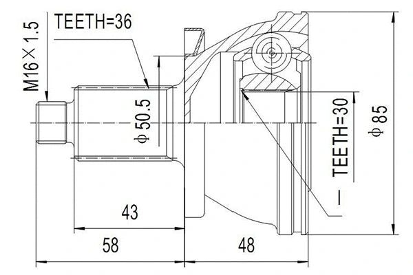 Jeu de joints, arbre de transmission DYNAMATRIX DCV803027