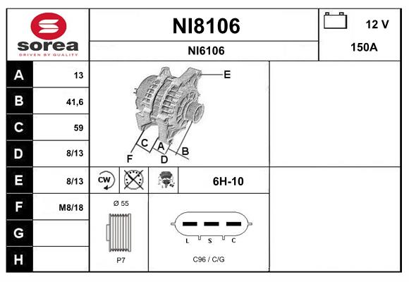Alternateur SNRA NI8106