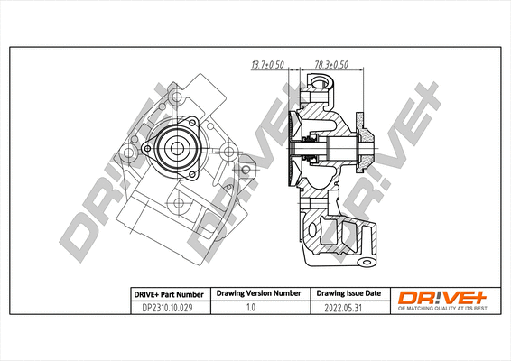 Pompe à eau, refroidissement du moteur Dr!ve+ DP2310.10.029