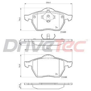 Kit de plaquettes de frein, frein à disque DriveTec DPAD978