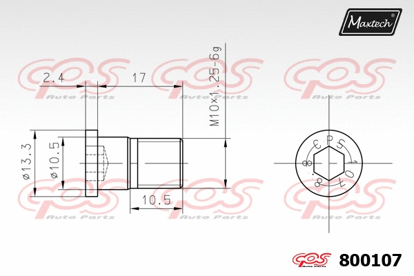 Vis, disque de frein MAXTECH 800107