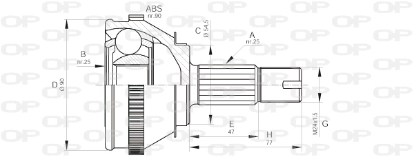 Jeu de joints, arbre de transmission OPEN PARTS CVJ5093.10