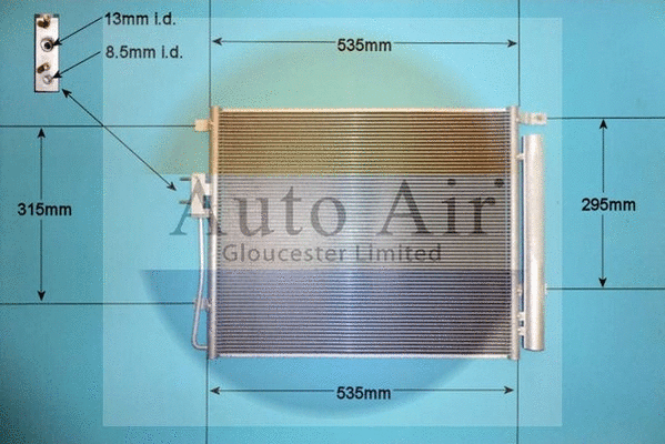 Condenseur, climatisation AUTO AIR GLOUCESTER 16-9828