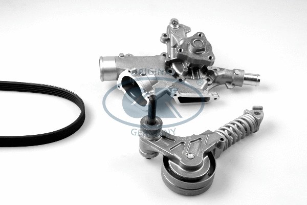 Pompe à eau+Jeu de courroie trapézoïdale à nervures GK K980748B