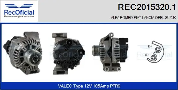Alternateur RECOFICIAL REC2015320.1
