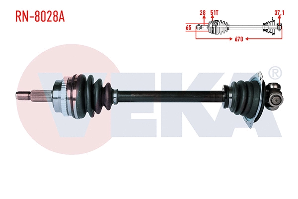 Arbre de transmission VEKA RN-8028A