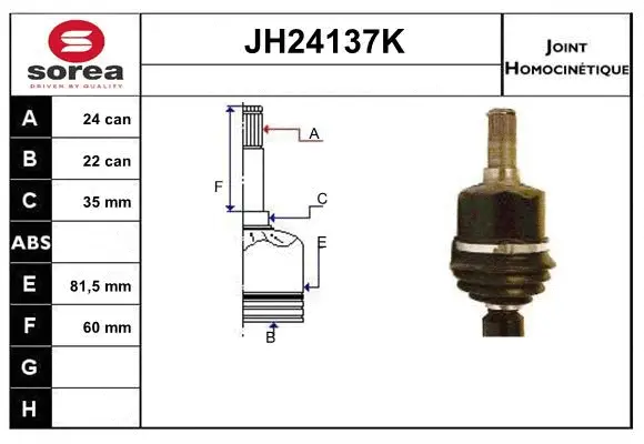 Jeu de joints, arbre de transmission SNRA JH24137K