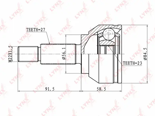 Jeu de joints, arbre de transmission LYNXAUTO CO-3005