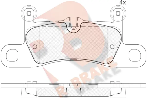 Kit de plaquettes de frein, frein à disque R BRAKE RB1987-200