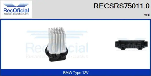 Résistance, pulseur d'air habitacle RECOFICIAL RECSRS75011.0