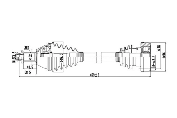 Arbre de transmission DYNAMATRIX DDS203063