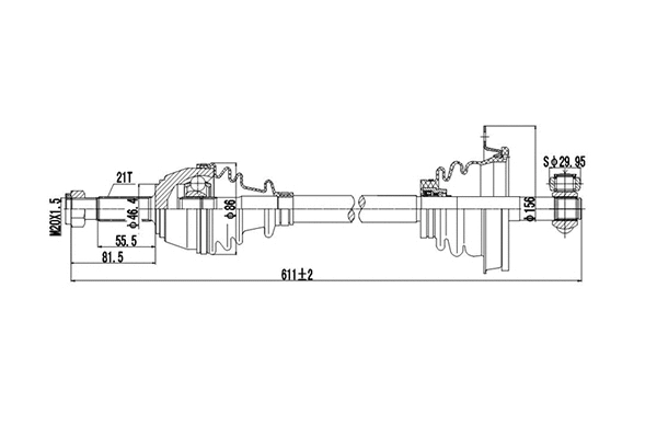 Arbre de transmission DYNAMATRIX DDS250015