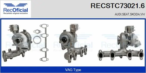 Turbocompresseur, suralimentation RECOFICIAL RECSTC73021.6