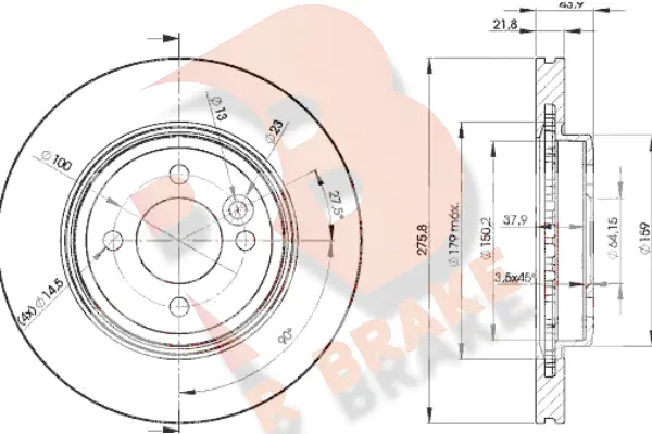 Disque de frein R BRAKE 78RBD22891