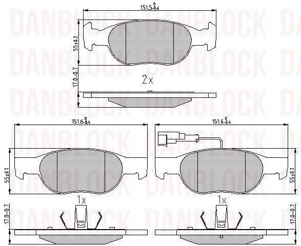 Kit de plaquettes de frein, frein à disque DANBLOCK DB 510259