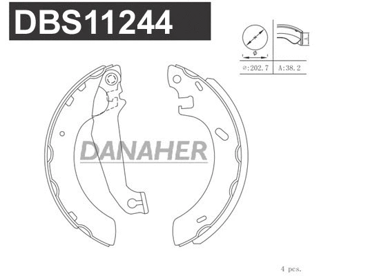 Jeu de mâchoires de frein DANAHER DBS11244