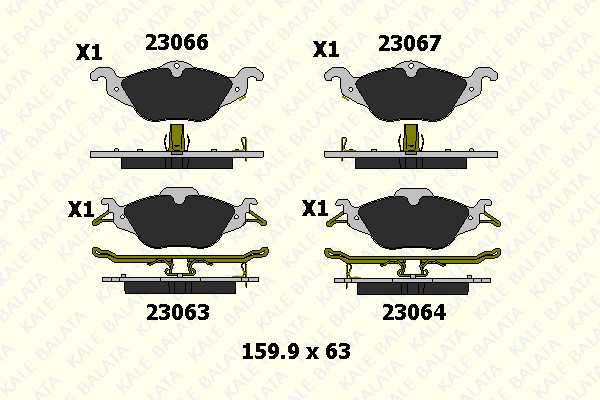 Kit de plaquettes de frein, frein à disque KALE 23063 173 05