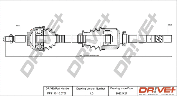 Arbre de transmission Dr!ve+ DP2110.10.0752