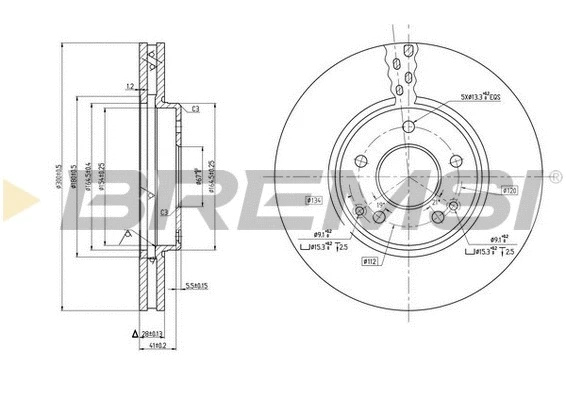 Disque de frein BREMSI CD7136V