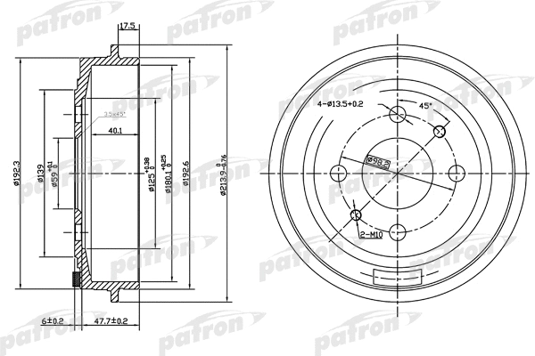 Tambour de frein PATRON PDR1044