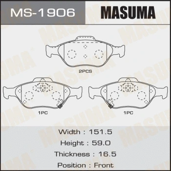 Jeu de mâchoires de frein MASUMA MS-1906