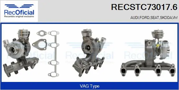 Turbocompresseur, suralimentation RECOFICIAL RECSTC73017.6