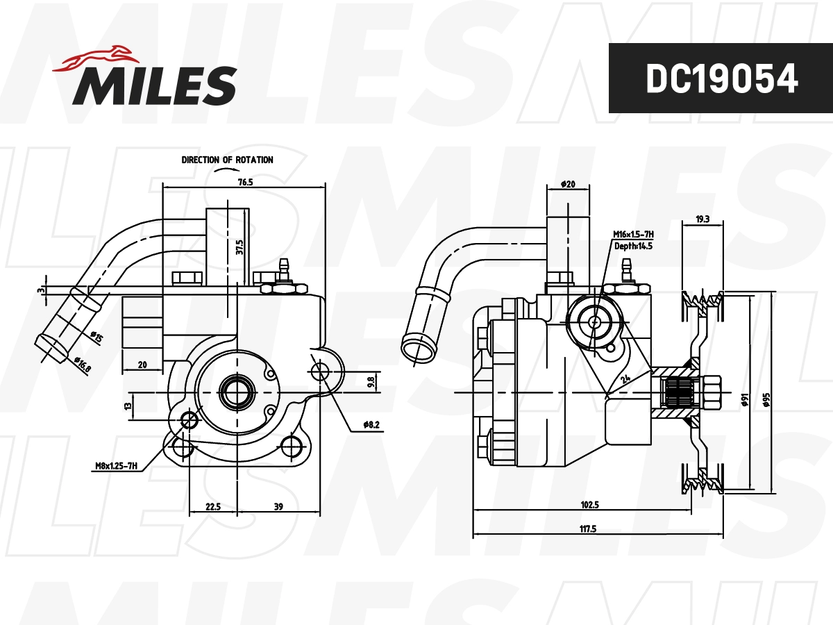 Pompe hydraulique, direction MILES DC19054