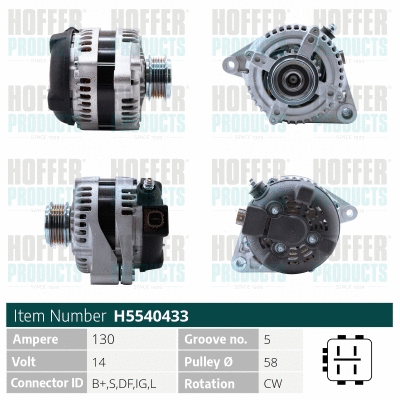 Alternateur HOFFER H5540433