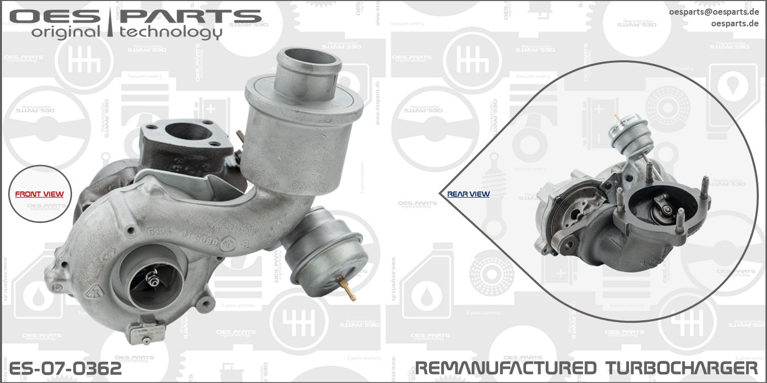 Turbocompresseur, suralimentation OES PARTS ES-07-0362