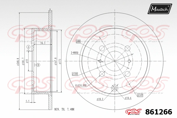 Disque de frein MAXTECH 861266