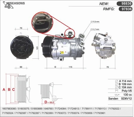 Compresseur, climatisation AHE 98836