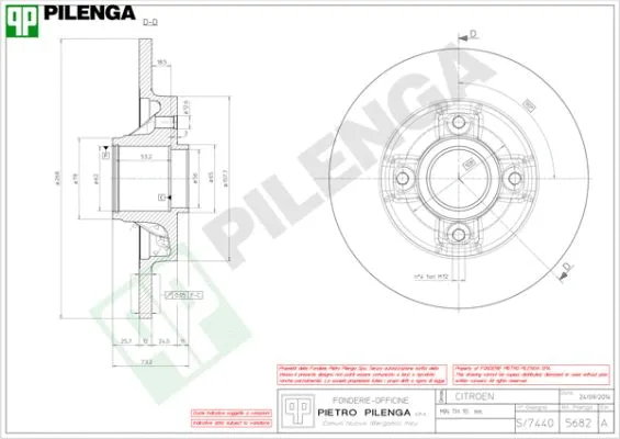 Disque de frein PILENGA 5682