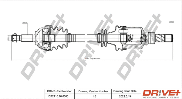 Arbre de transmission Dr!ve+ DP2110.10.0305