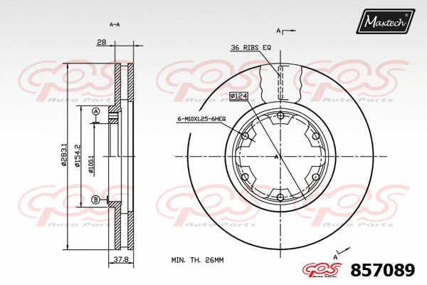Disque de frein MAXTECH 857089